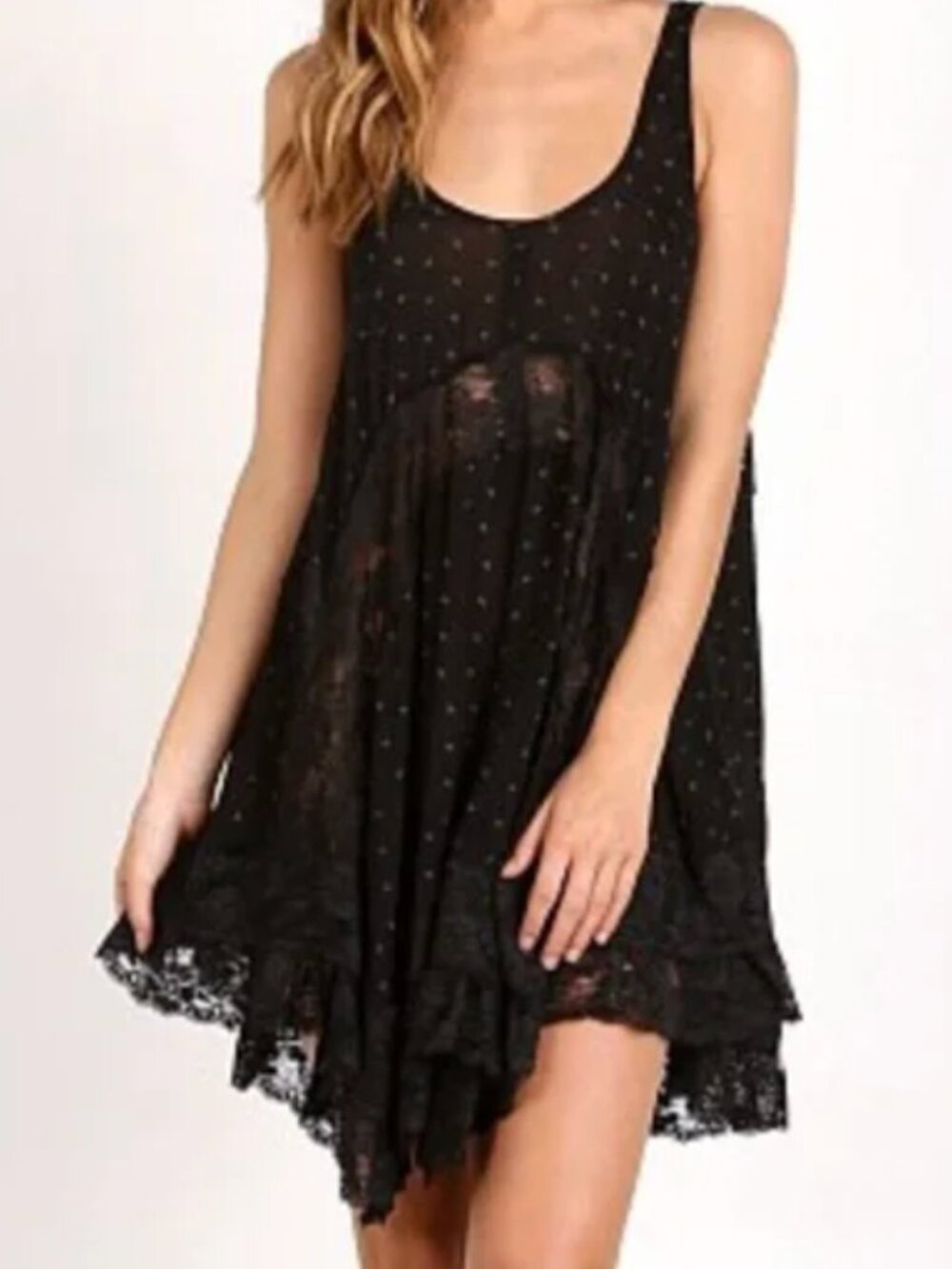 Free People Intimately She Swings slip dress Black Size M